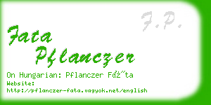 fata pflanczer business card